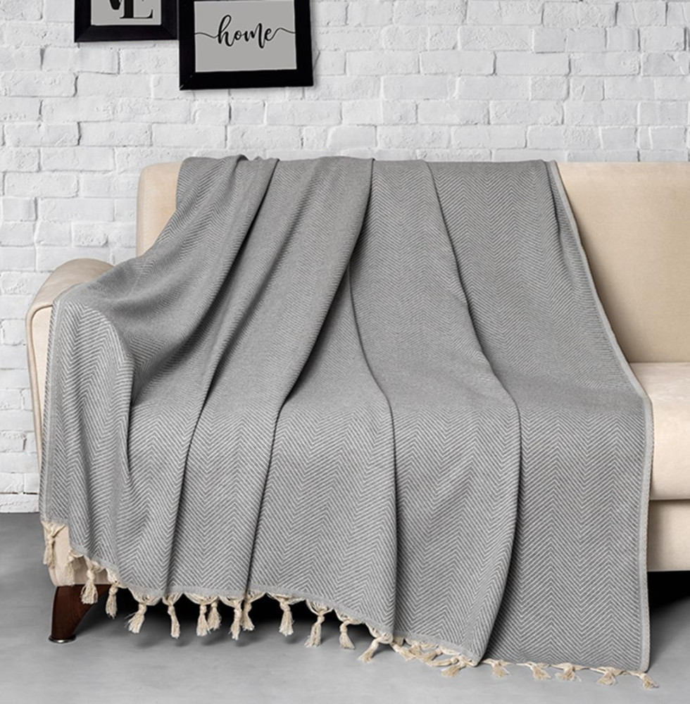 Trendy 2'li Set Koltuk Örtüsü - Gri