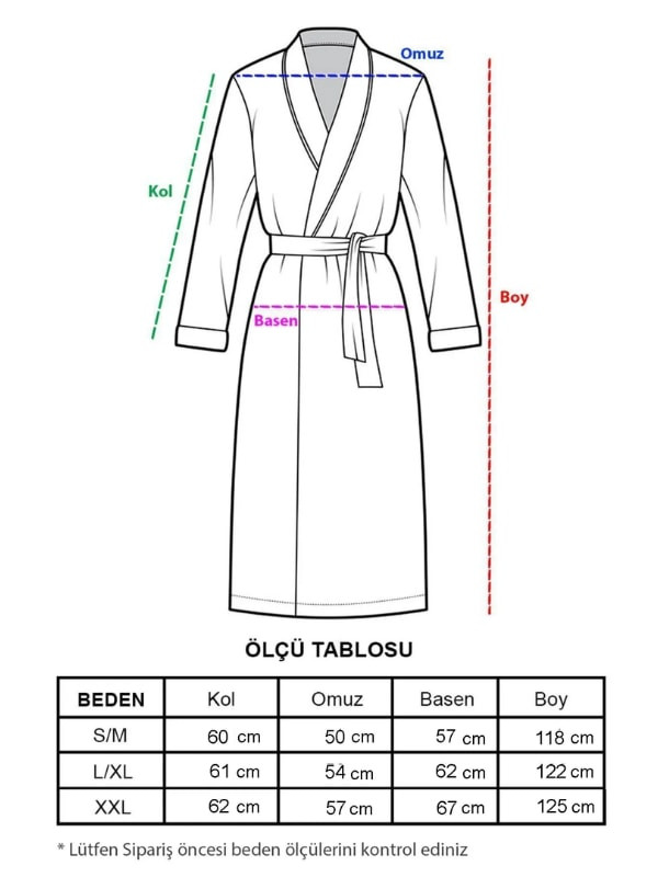 Unisex Kimono Bornoz - Beyaz görsel 4