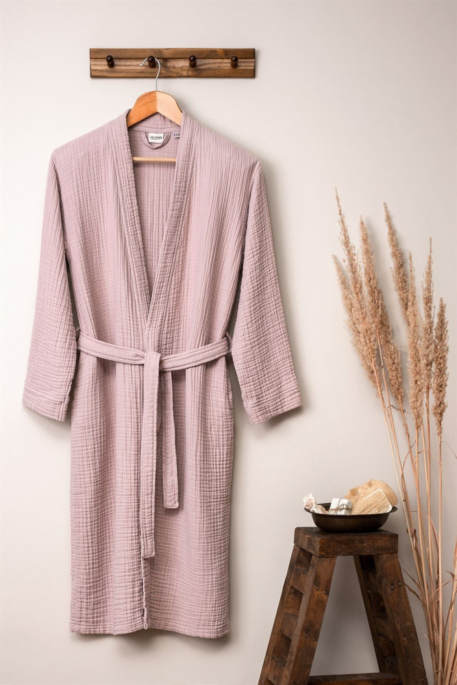 Unisex Kimono Bornoz - Pudra