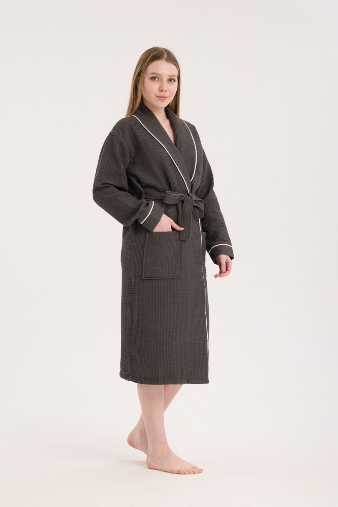 Unisex Soho Pike Bornoz - Antrasit görsel 3