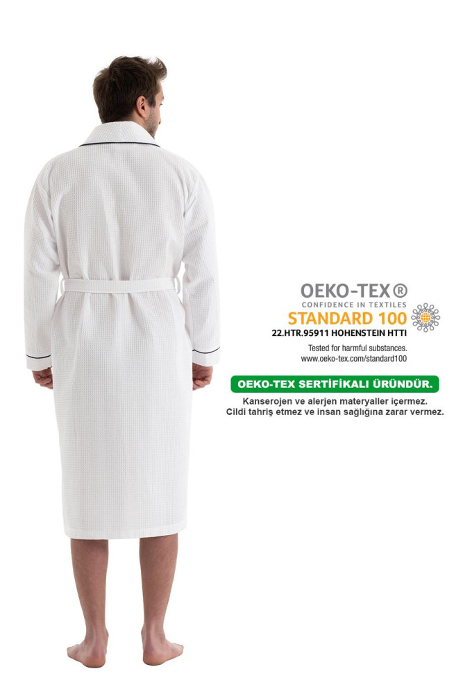 Unisex Soho Pike Bornoz - Beyaz görsel 3