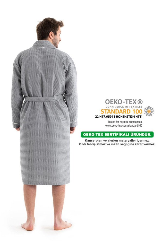 Unisex Soho Pike Bornoz - Gri görsel 3