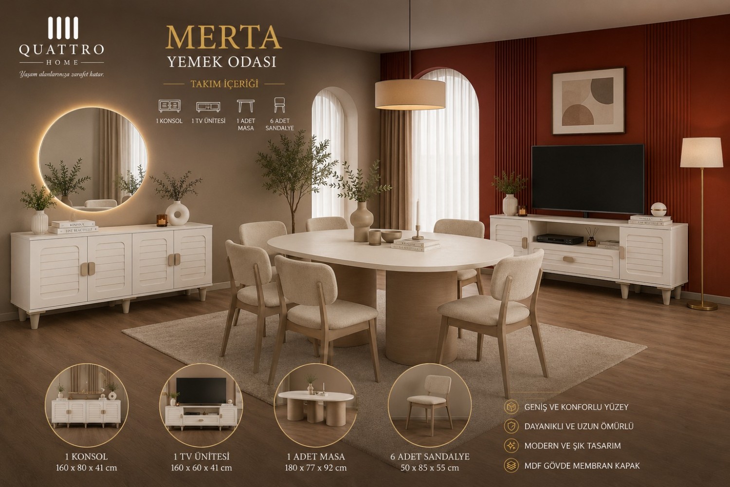 Merta Yemek Odası Takımı