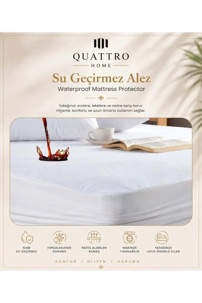 Quattro Home %100 Su Geçirmez Hipoalerjenik Yatak Alezi