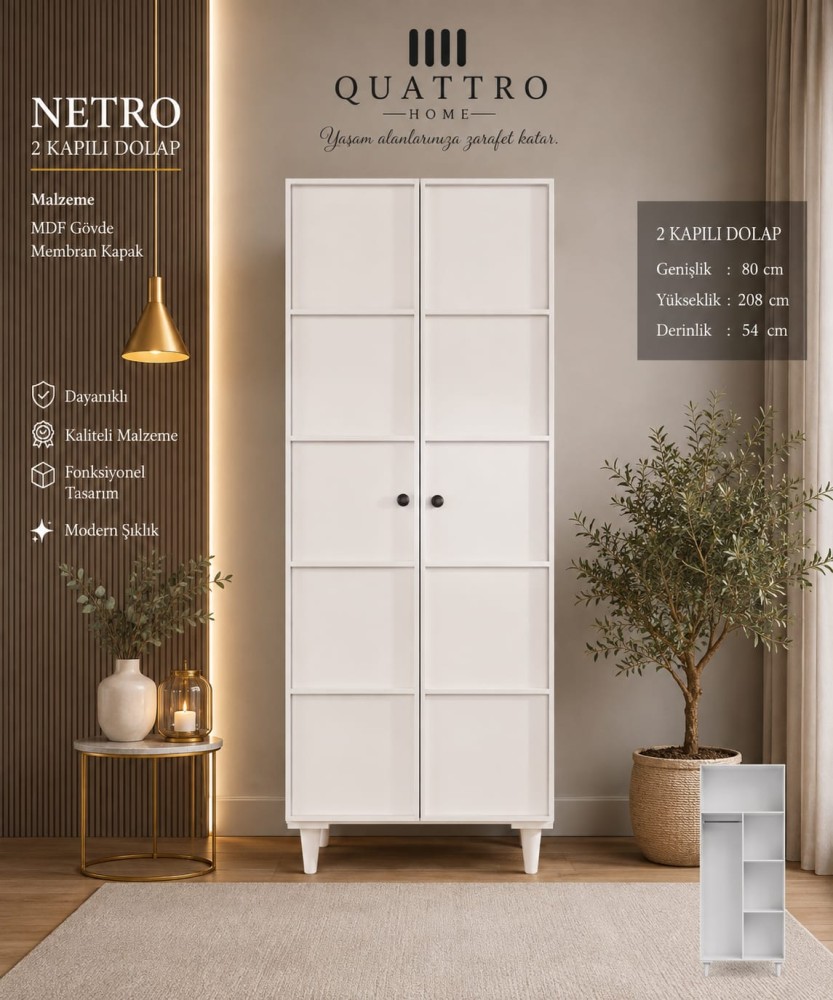 Netro 2 Kapılı Dolap