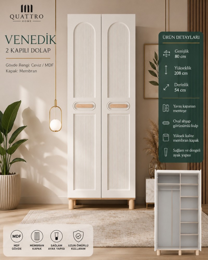 Venedik 2 Kapılı Dolap