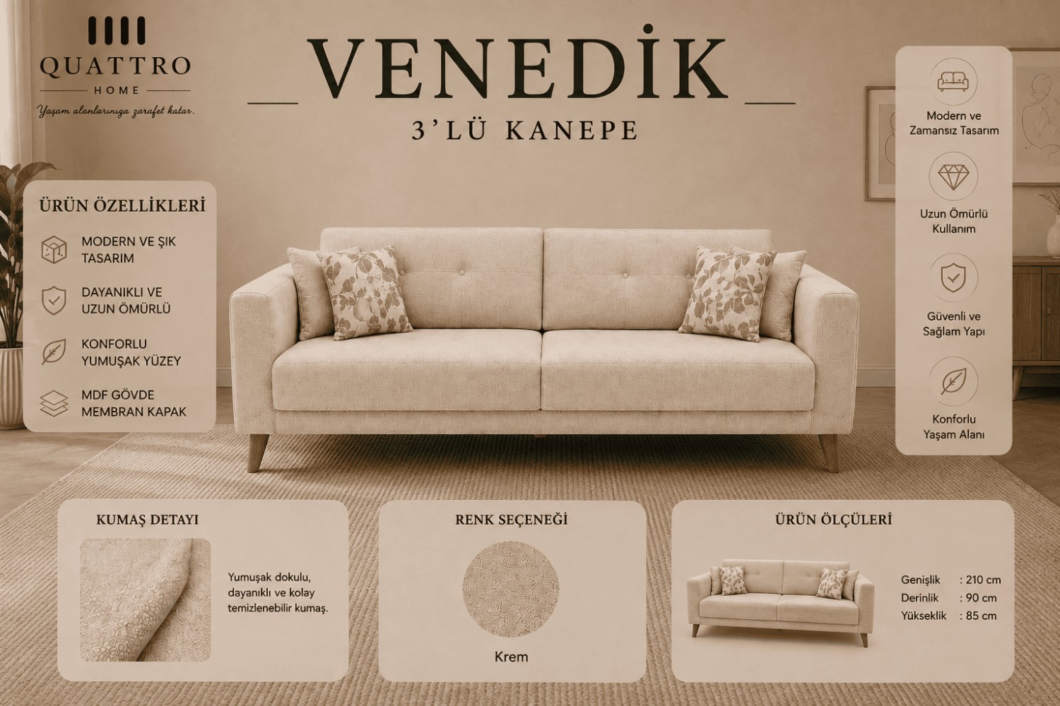 Venedik 3’lü Kanepe