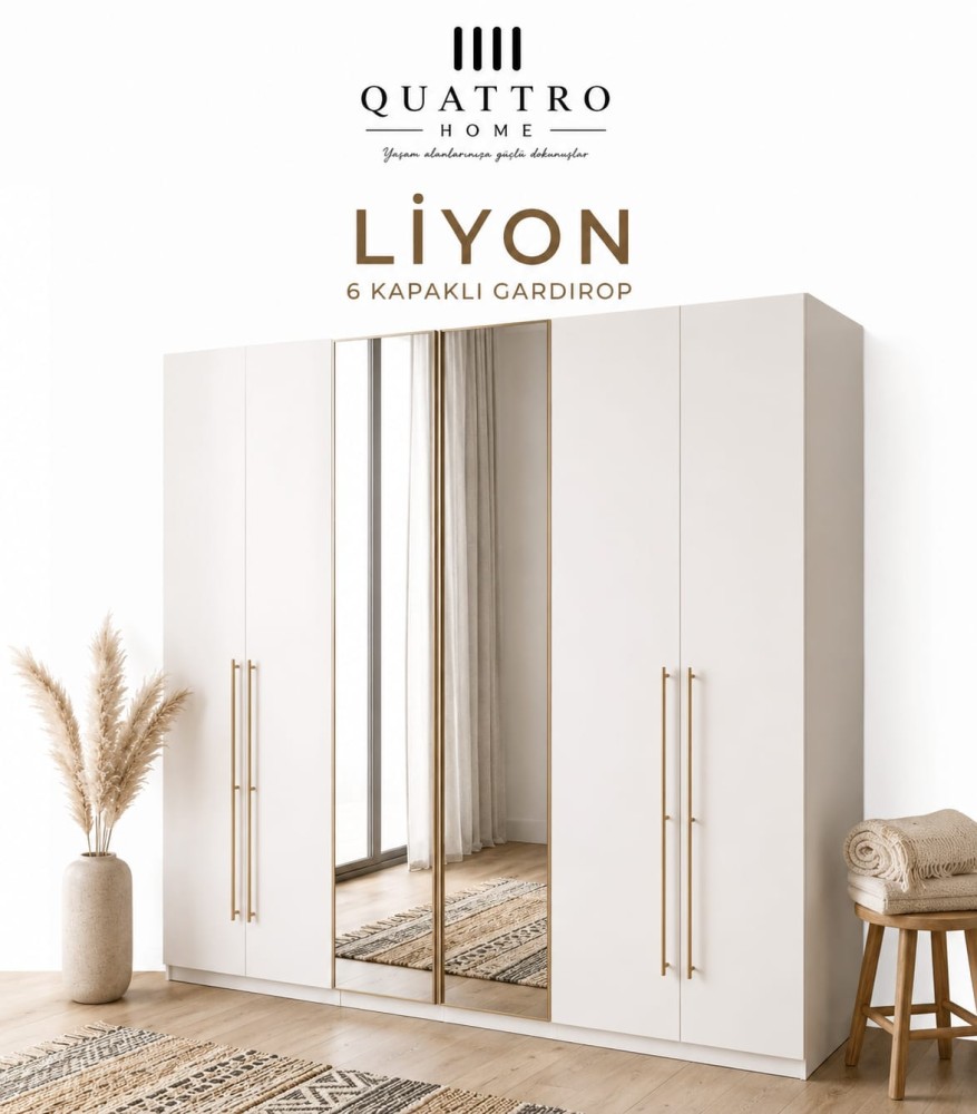Liyon 6 Kapılı Gardırop