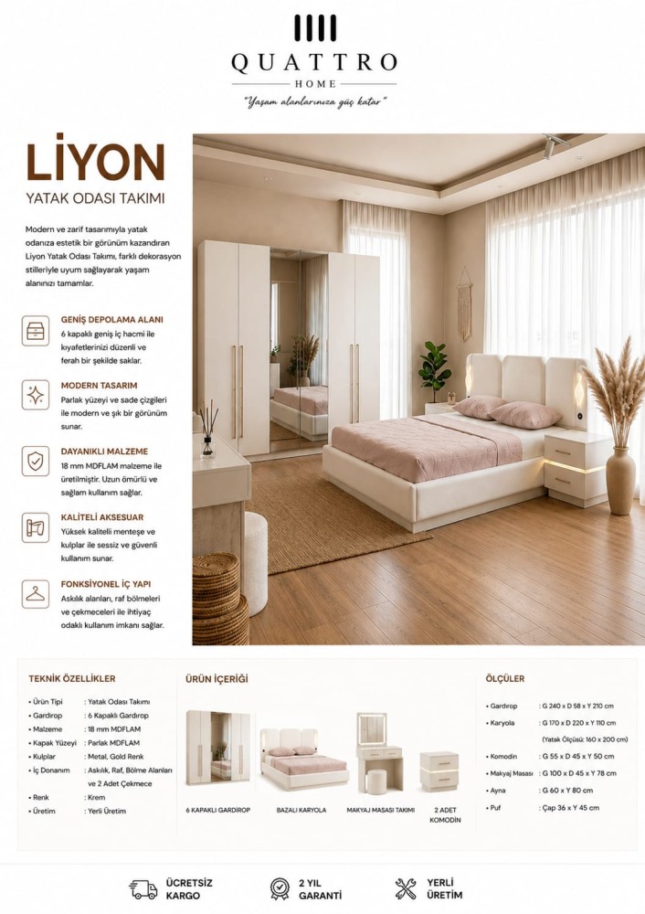 Liyon Yatak Odası Takımı görsel 2
