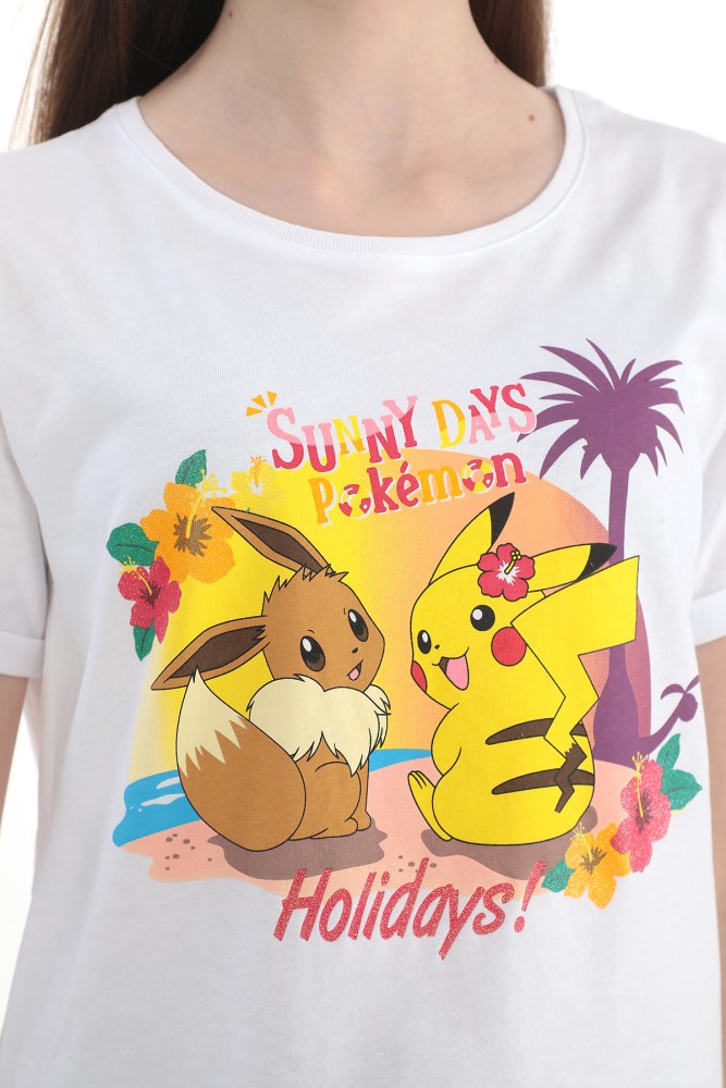 ORİJİNAL POKEMON PIKACHU SİMLİ BASKILI PAMUK COCUK T-SHIRT- 54938-BEYAZ görsel 3