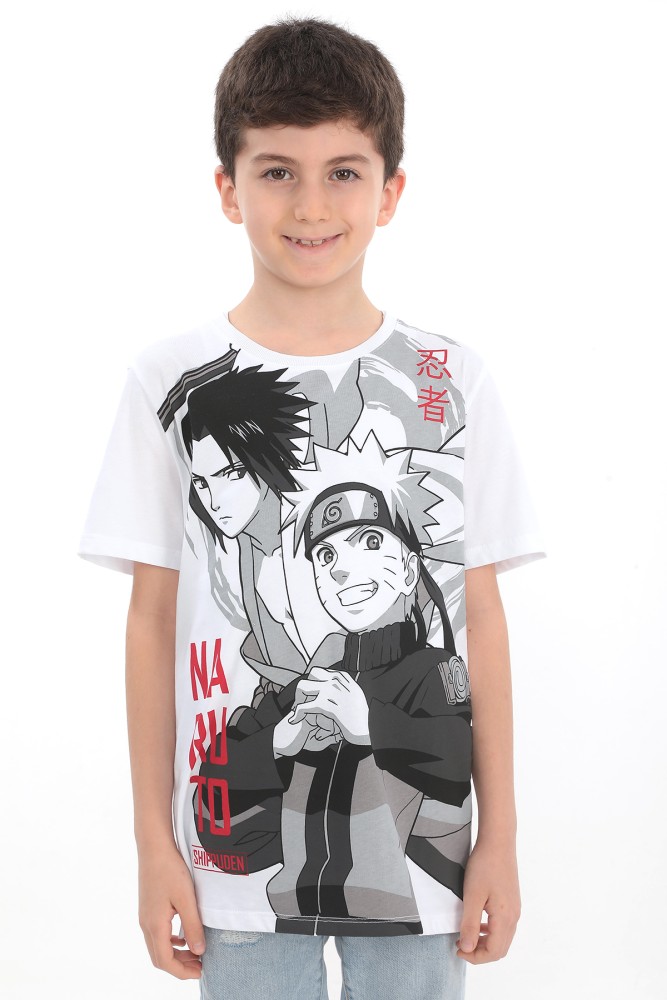 ORİJİNAL NARUTO SASUKE UZUMAKİ  ÇOCUK T​SHIRT- 54935-BEYAZ