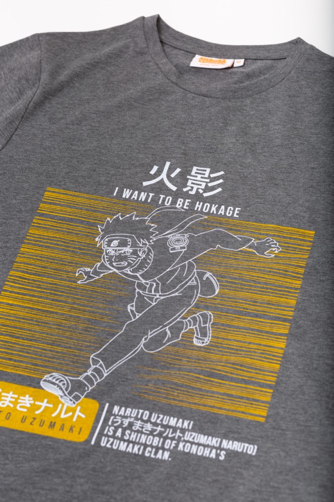 ORİJİNAL NARUTO UZUMAKİ HOKAGE TSHIRT-1280181-ANTRASİT görsel 3