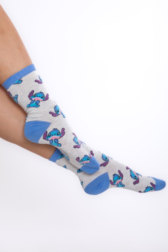 ORİJİNAL DISNEY STITCH  KADIN-KIZ ÇOCUK 3 LÜ ÇORAP SETİ NW1116 görsel 4