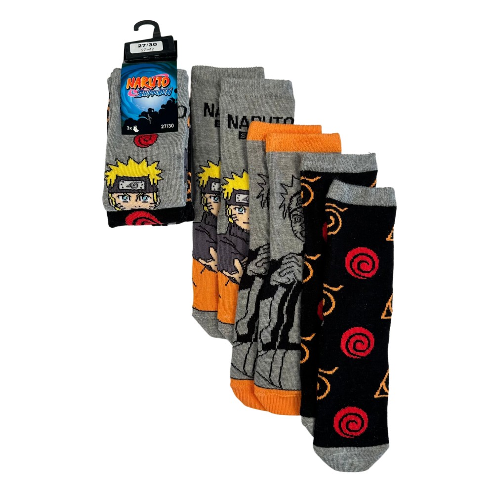 ORİJİNAL LİSANSLI NARUTO ERKEK ÇOCUK ÇORAP ÜÇLÜ SET NRT11