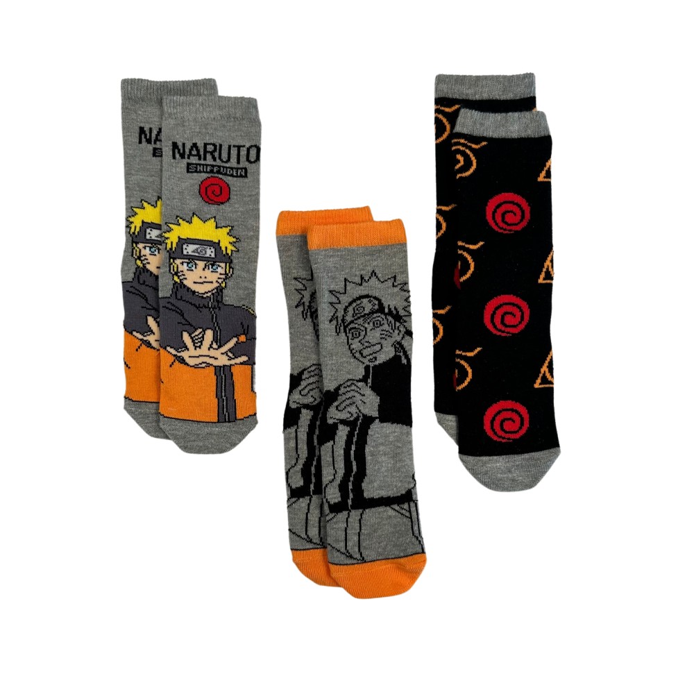 ORİJİNAL LİSANSLI NARUTO ERKEK ÇOCUK ÇORAP ÜÇLÜ SET NRT11 görsel 2