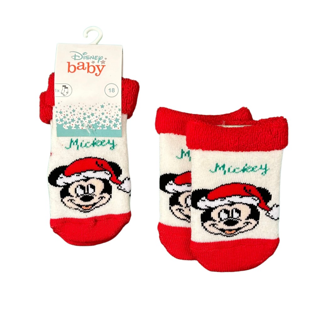 ORİJİNAL LİSANSLI DISNEY MICKEY MOUSE BEBEK ÇORAP BEYAZ TEK M002