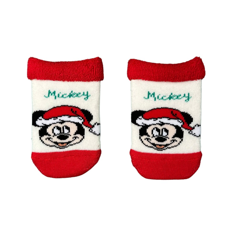 ORİJİNAL LİSANSLI DISNEY MICKEY MOUSE BEBEK ÇORAP BEYAZ TEK M002 görsel 3
