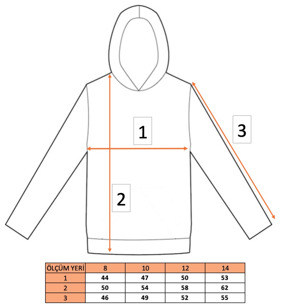 Kız Çocuk Kırmızı Kapüşonlu 3 iplik Şardonlu Polarlı Rahat Kesim Sweatshirt S302KIRM görsel 2