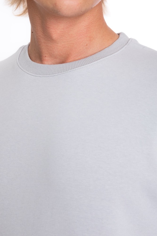 Erkek GRİ Bisiklet Yaka 3 iplik İçi Şardonsuz Polarsız  Sweatshirt  S-205 görsel 4