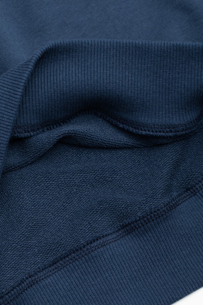 Erkek LACİVERT Bisiklet Yaka 3 iplik Şardonsuz Polarsız SweatshirtS-205 görsel 2
