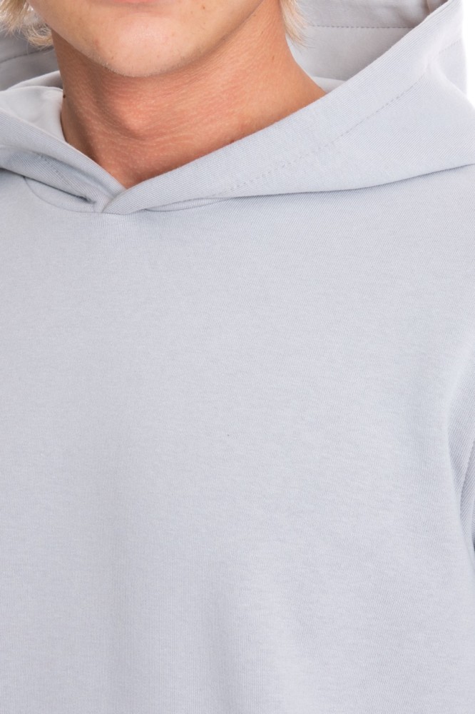 Erkek GRİ Kapüşonlu Kanguru Cepli 3 iplik Şardonlu Polarlı Sweatshirt S-204 görsel 4