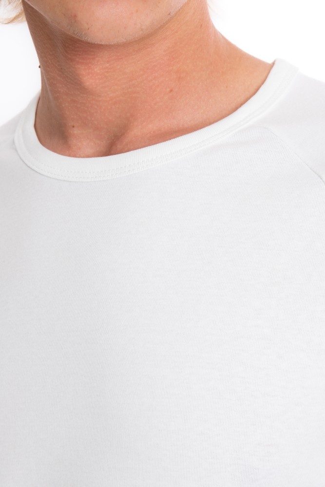 Erkek SLIM FIT EKRU %100 Pamuk Bisiklet Yaka Ribana Reglan Tişört  S-201 görsel 3