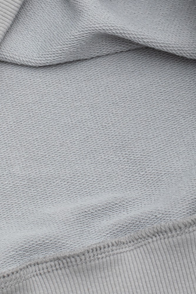 Kadın GRİ Kapüşonlu 3 iplik Şardonsuz Polarsız Reglan Kol Sweatshirt S-104 görsel 2