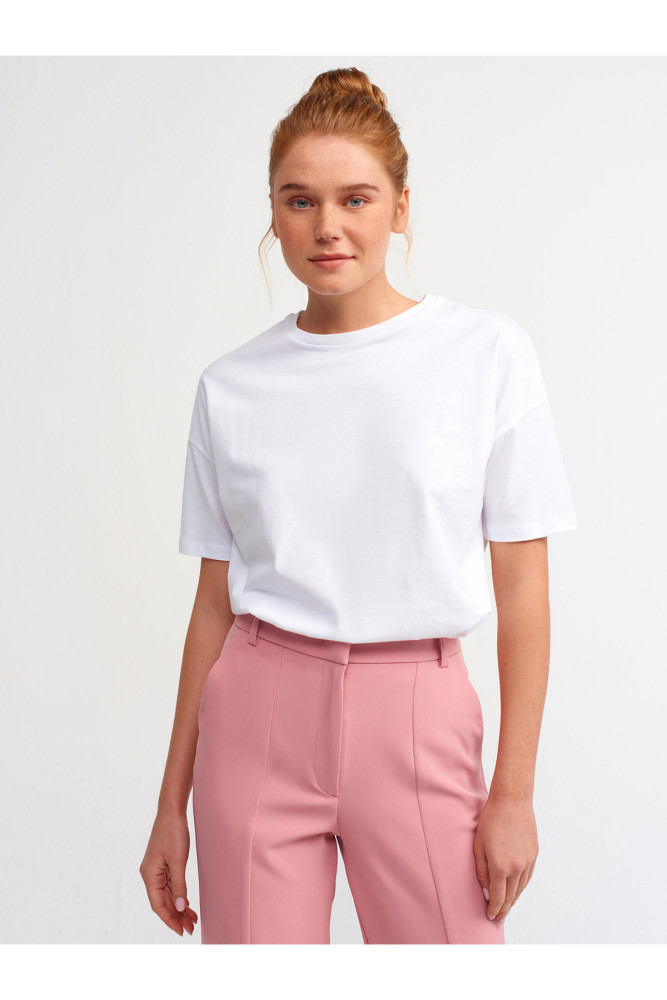 3683 Basic T-Shirt-Beyaz görsel 2