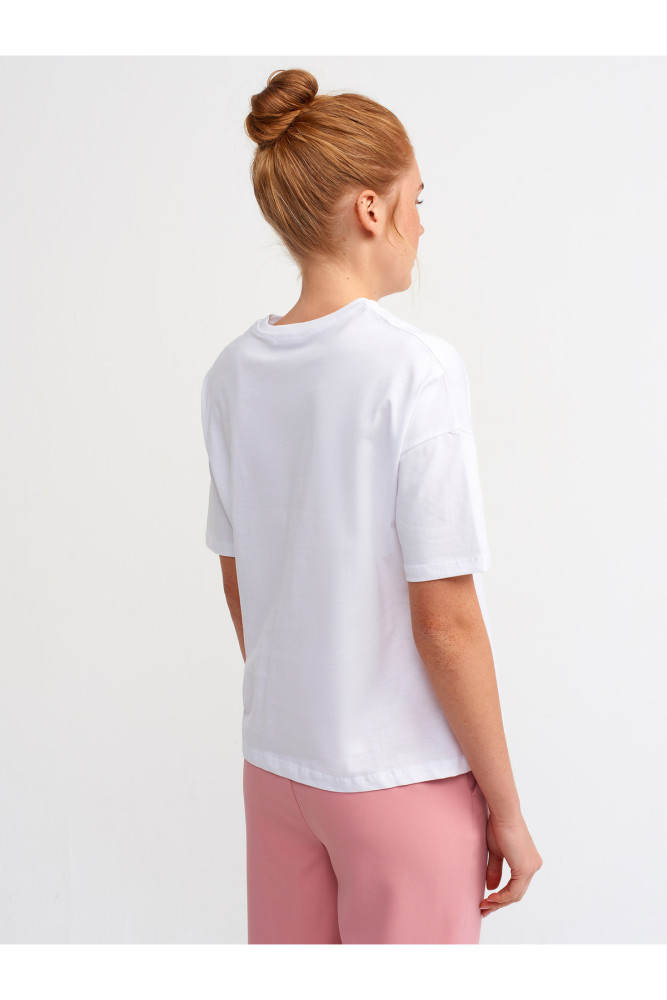 3683 Basic T-Shirt-Beyaz görsel 4