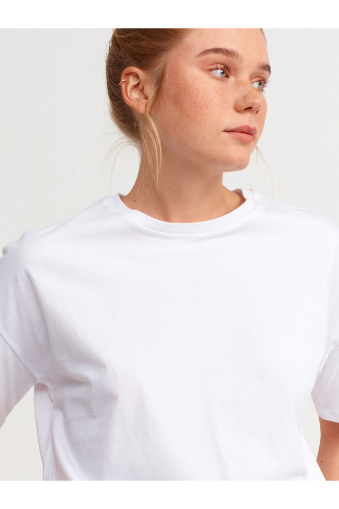 3683 Basic T-Shirt-Beyaz görsel 5