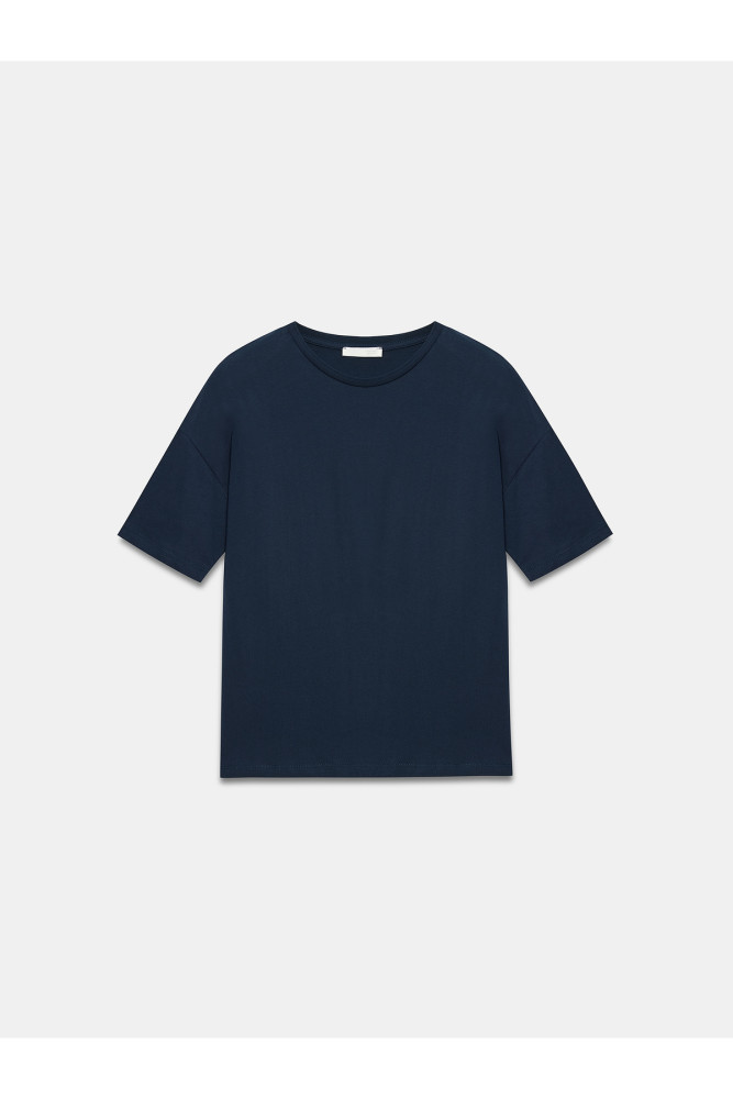 3683 Basic T-Shirt-K.Lacivert görsel 5