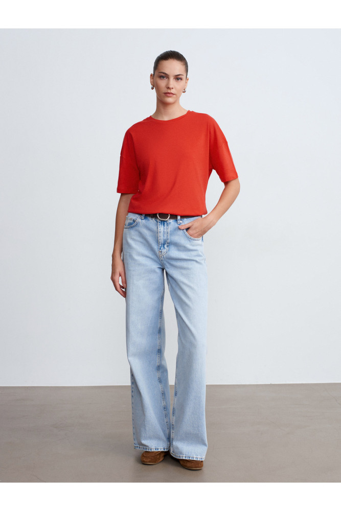 3683 Basic T-Shirt-Kırmızı görsel 4