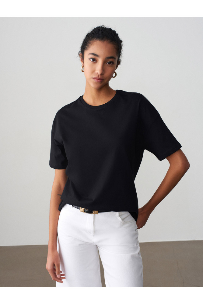 3683 Basic T-Shirt-Siyah görsel 2