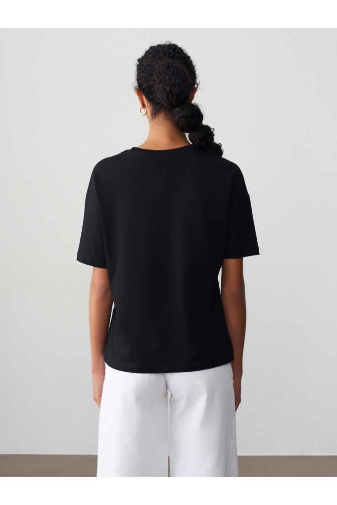 3683 Basic T-Shirt-Siyah görsel 3