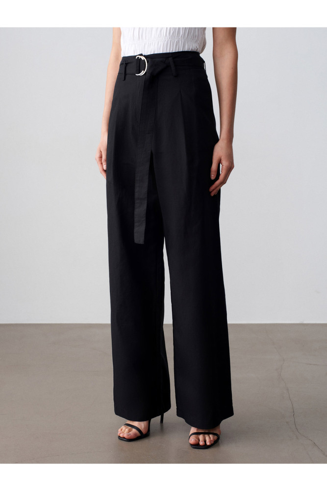72673 Kemerli Pantolon-Siyah görsel 3