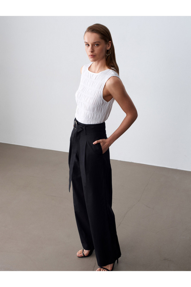 72673 Kemerli Pantolon-Siyah görsel 4