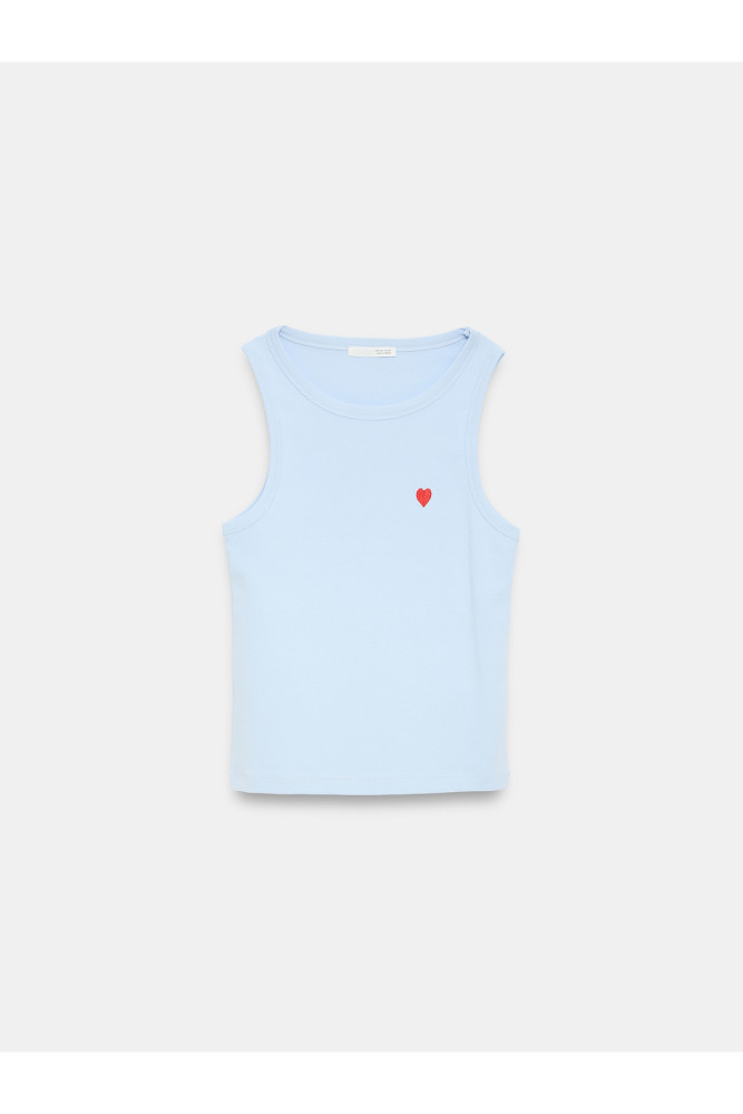 21259 Bisiklet Yaka Top-Açık Mavi görsel 5