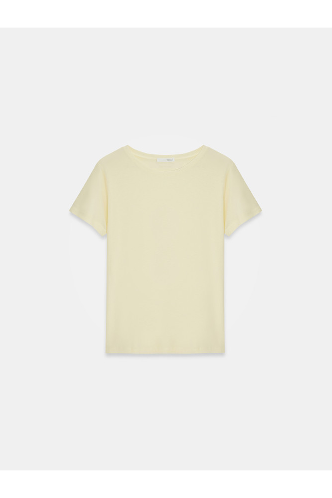 32852 Basic T-Shirt-Açık Sarı görsel 5