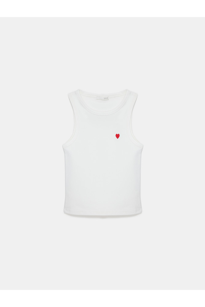 21259 Bisiklet Yaka Top-Ekru görsel 5