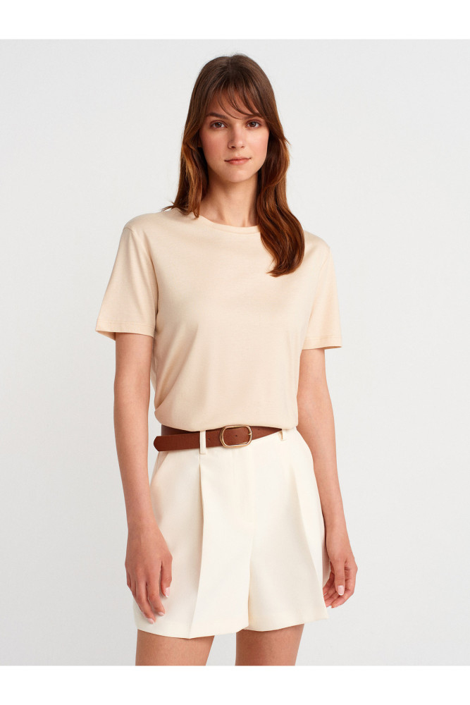 31791 Bisiklet Yaka T-shirt-Taş