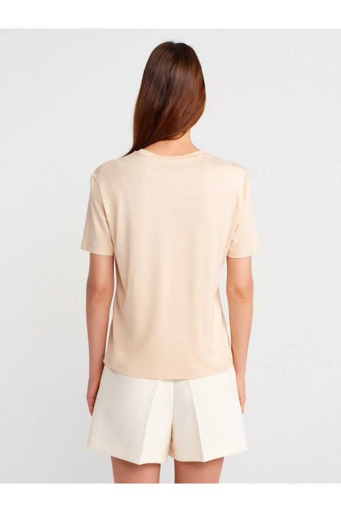 31791 Bisiklet Yaka T-shirt-Taş görsel 2