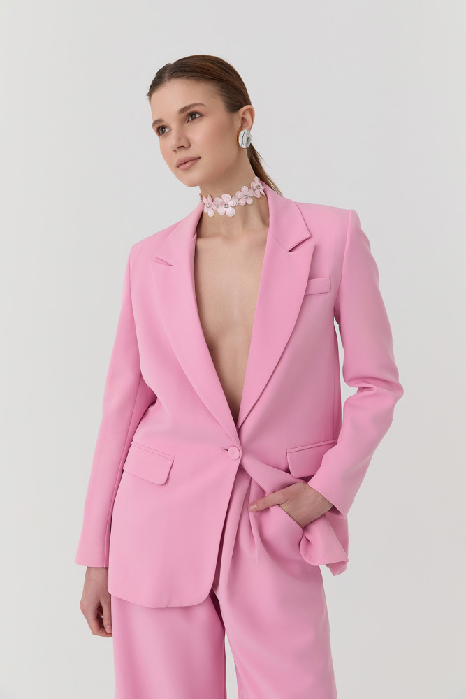 Quzu Blazer Ceket Pembe görsel 4