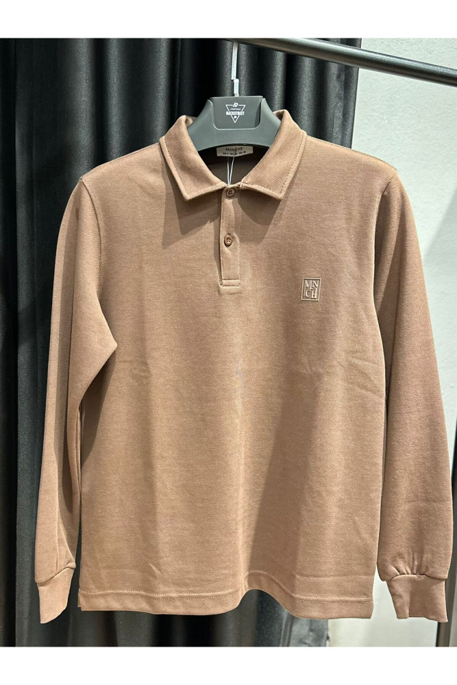 5233 MANCHE POLO YAKA BASIC SWEAT görsel 2