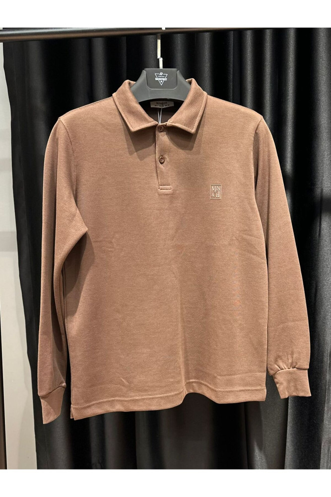 5233 MANCHE POLO YAKA BASIC SWEAT görsel 3