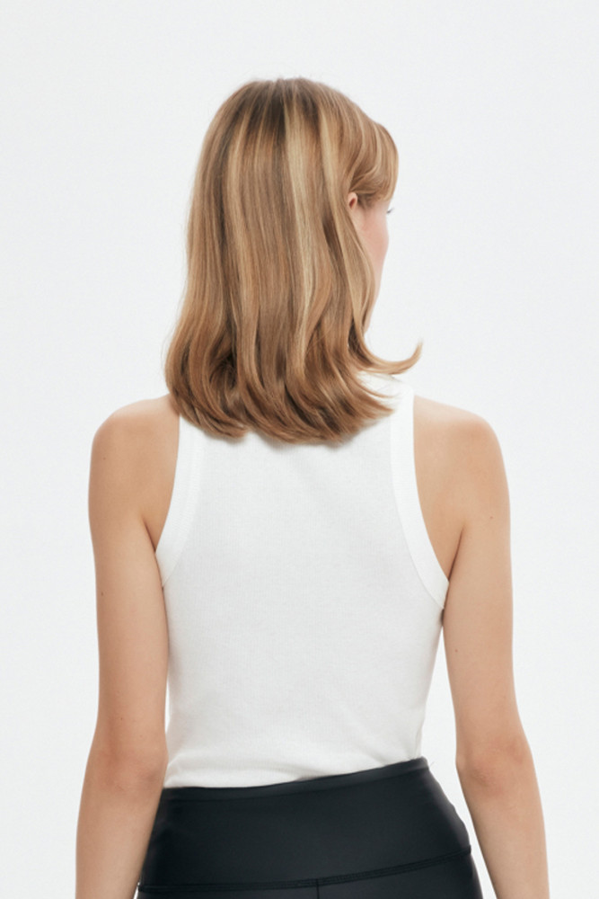 Halter Yaka Basic Fitilli Atlet Ekru görsel 5