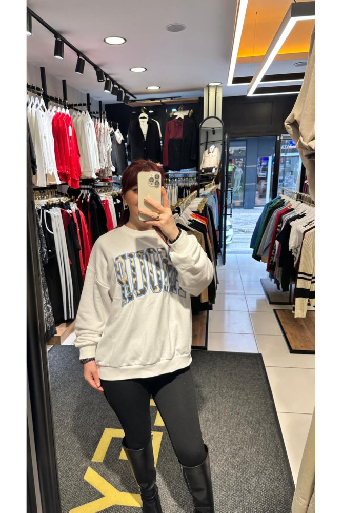 QUZU LEOPAR NAKIŞ AMOUR BASKILI SWEAT görsel 3