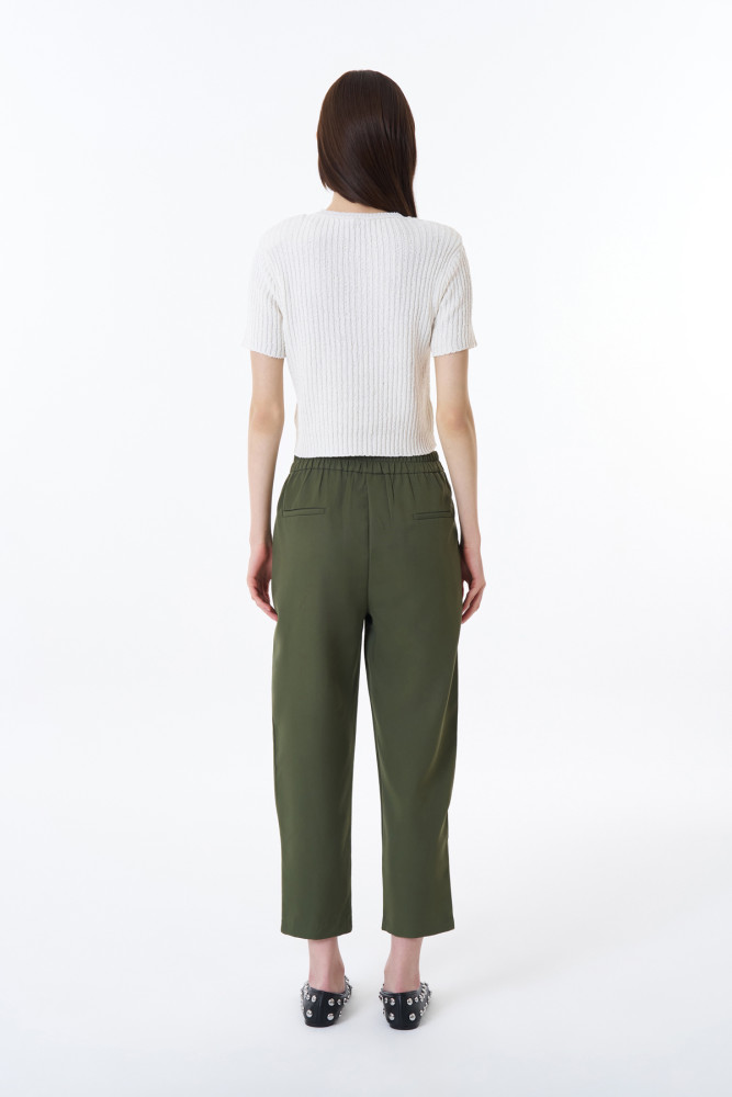 Quzu New York Baskılı Crop Triko Ekru görsel 5