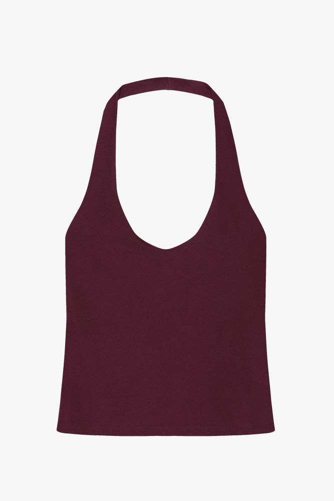 Sırt Dekolteli Halter Yaka Basic Atlet Mürdüm görsel 2