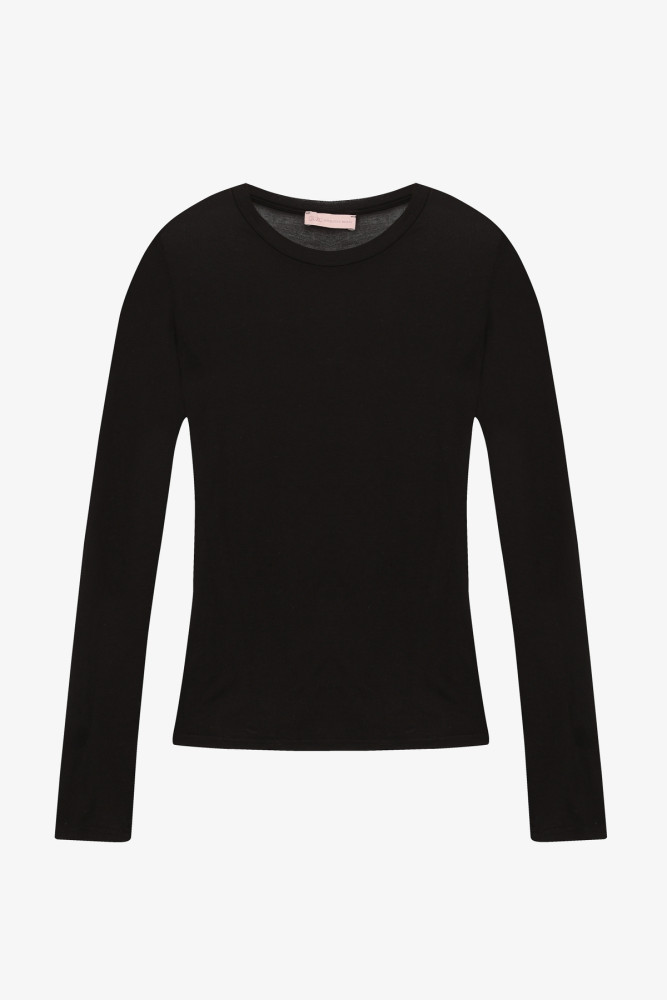 Bisiklet Yaka Basic Bluz Siyah görsel 2