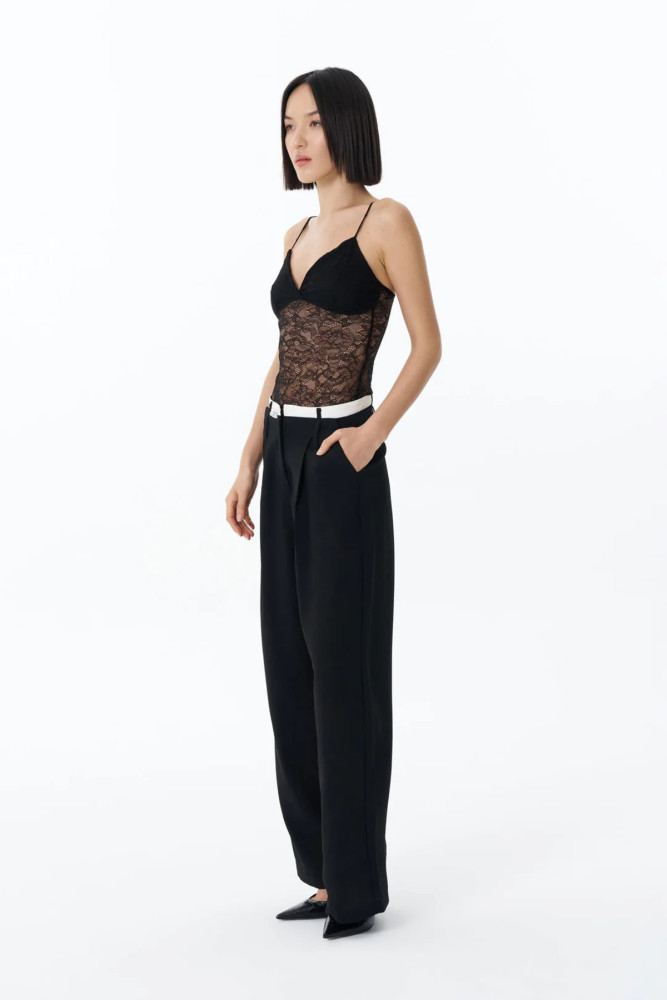 Quzu Dantelli Transparan Bodysuit Siyah görsel 2